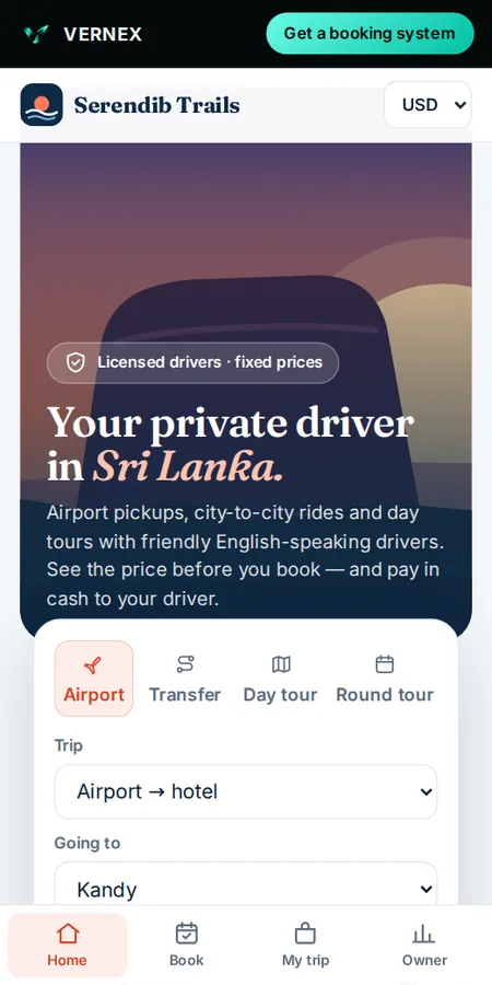Booking an airport pickup